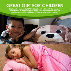 Nap Buddy cat sleeping bag compact roll for simple packing by Unicorns & Robots.