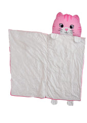 Nap Buddy cat sleeping bag with pillow portion for on-the-go comfort by Unicorns & Robots.