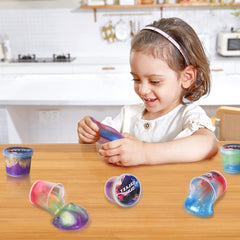 Unicoslm crystal slime demonstrates soft, stretchy play for tactile fun.