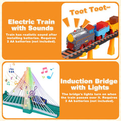 Unimoly light up bridge and sounds add realism to pretend play on the tracks