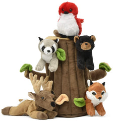 Unipak Plush Woodland Treehouse with Elk — soft, portable playset for imaginative adventures.