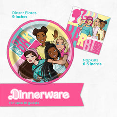 Unique Barbie birthday napkins for quick cleanup and matching style.
