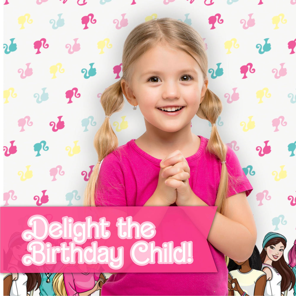 Unique Barbie party decorations complete kit simplifies setup and takedown.