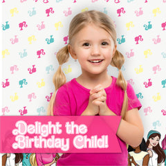 Unique Barbie party decorations complete kit simplifies setup and takedown.