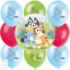 Unique Bluey foil 18-inch balloon adds vibrant centerpiece for celebrations.