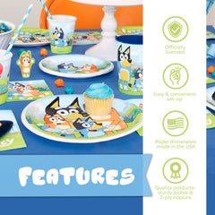 Unique Bluey disposable dinnerware kit for simple setup and takedown