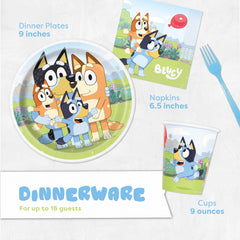 Unique Bluey cups provide spill-resistant serving for kids' drinks.