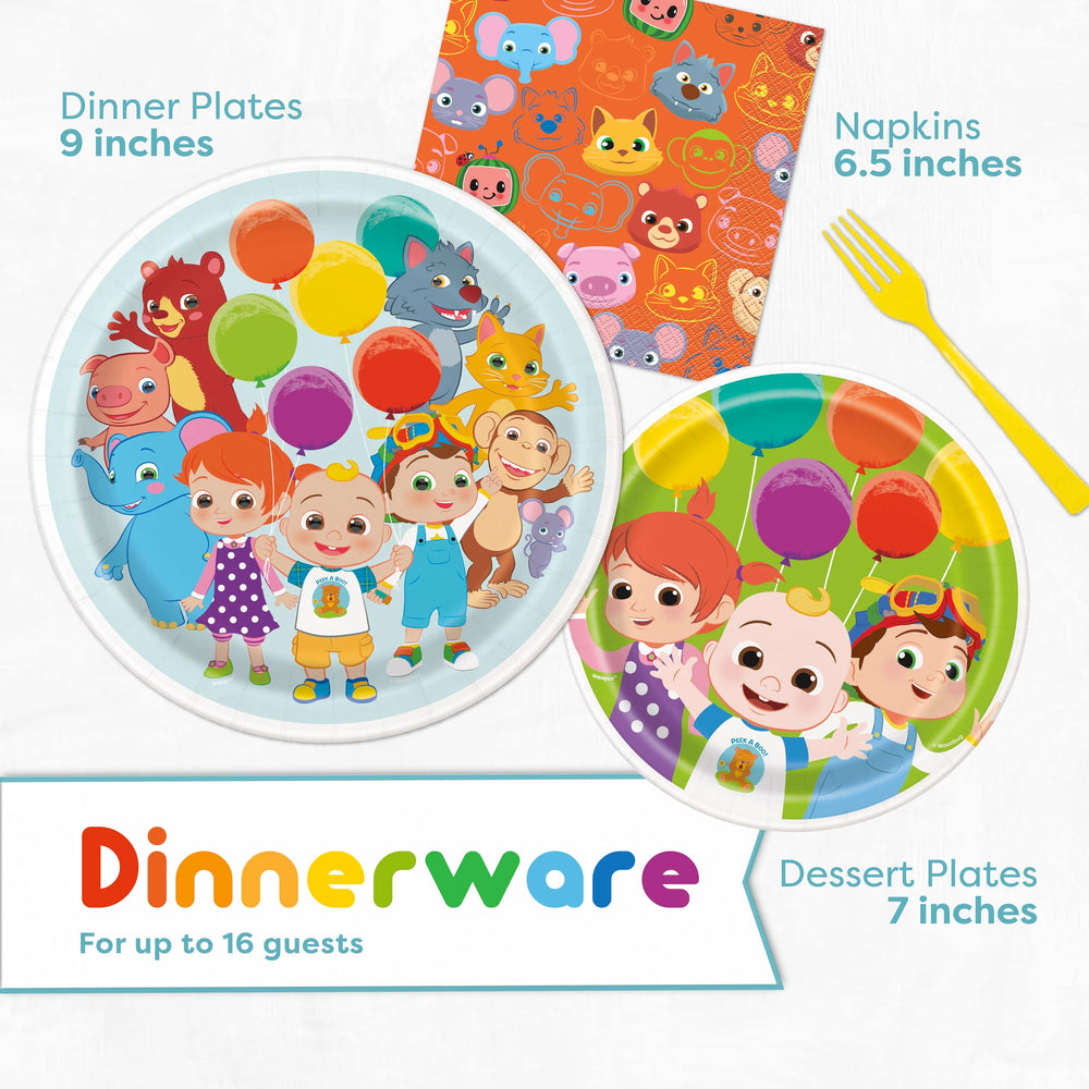 Unique CoComelon napkins for quick cleanup and color.