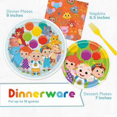 Unique CoComelon napkins for quick cleanup and color.