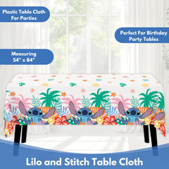 Unique Lilo and Stitch 54 by 84 inch rectangle fits standard tables