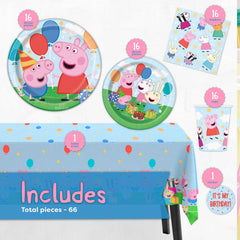 Unique Peppa Pig 9-inch plates for main courses and servings.