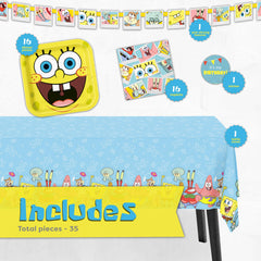 Unique Spongebob tablecloth protects surfaces while tying the theme together
