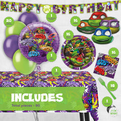 Unique TMNT foil balloon adds shiny, high-visibility décor for a vibrant party.