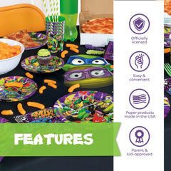 Unique TMNT latex balloons bring colorful atmosphere for a playful setup.