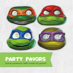Unique TMNT turtle masks complete the character-themed photos and party moments.