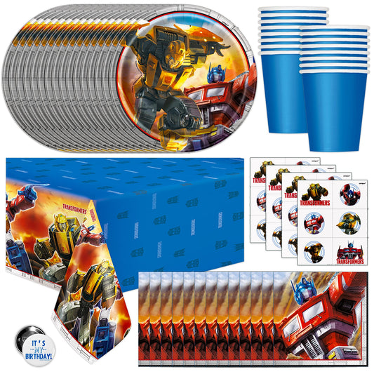 Unique Transformers tablecover highlights bold graphics for themed dining and quick cleanup