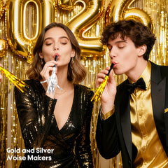 Uniticber silver fringed noise maker adds sparkle to events and cheers