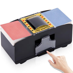 Unniweei automatic card shuffler front view showing a compact home gaming gadget for quick, hands-free shuffling.