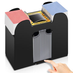 Unniweei Automatic Shuffler front view shows compact battery-powered design for quick rounds