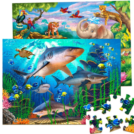 Unolidrom sharks-undersea puzzle box offers a ready-to-gift learning moment