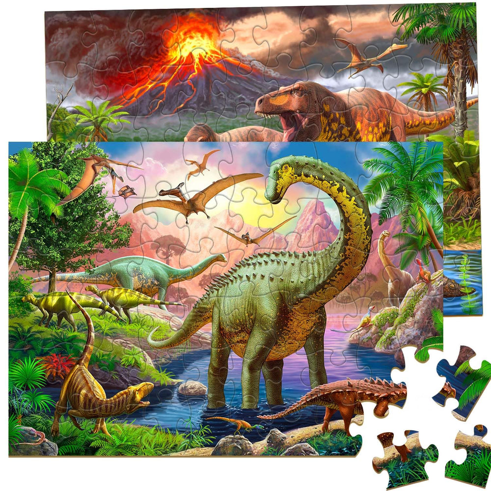 Unolidrom World of Huge Dinosaurs puzzle cover with bright colors for engaging play.