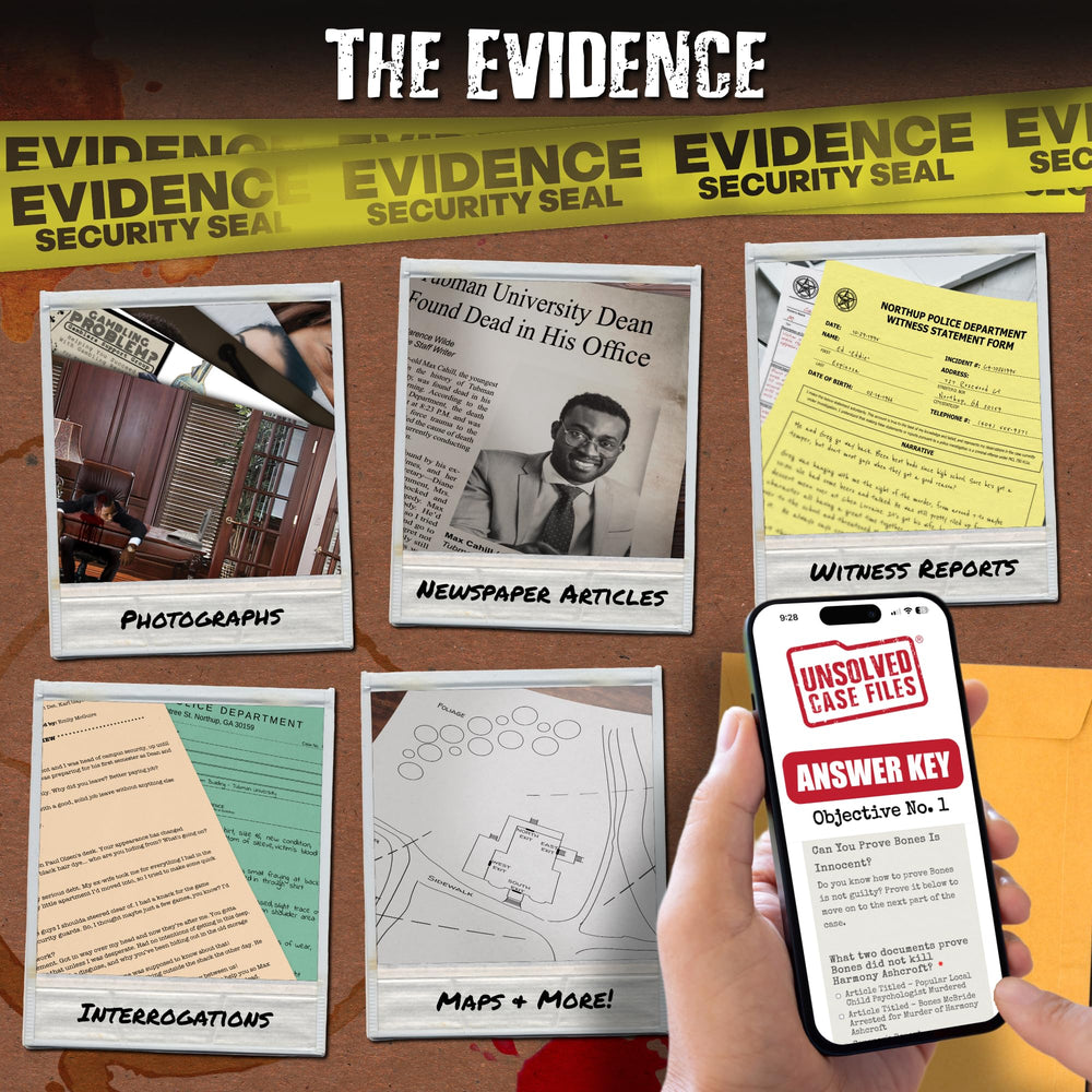 Unsolved Case Files Cahill Max building blueprint shows clue locations