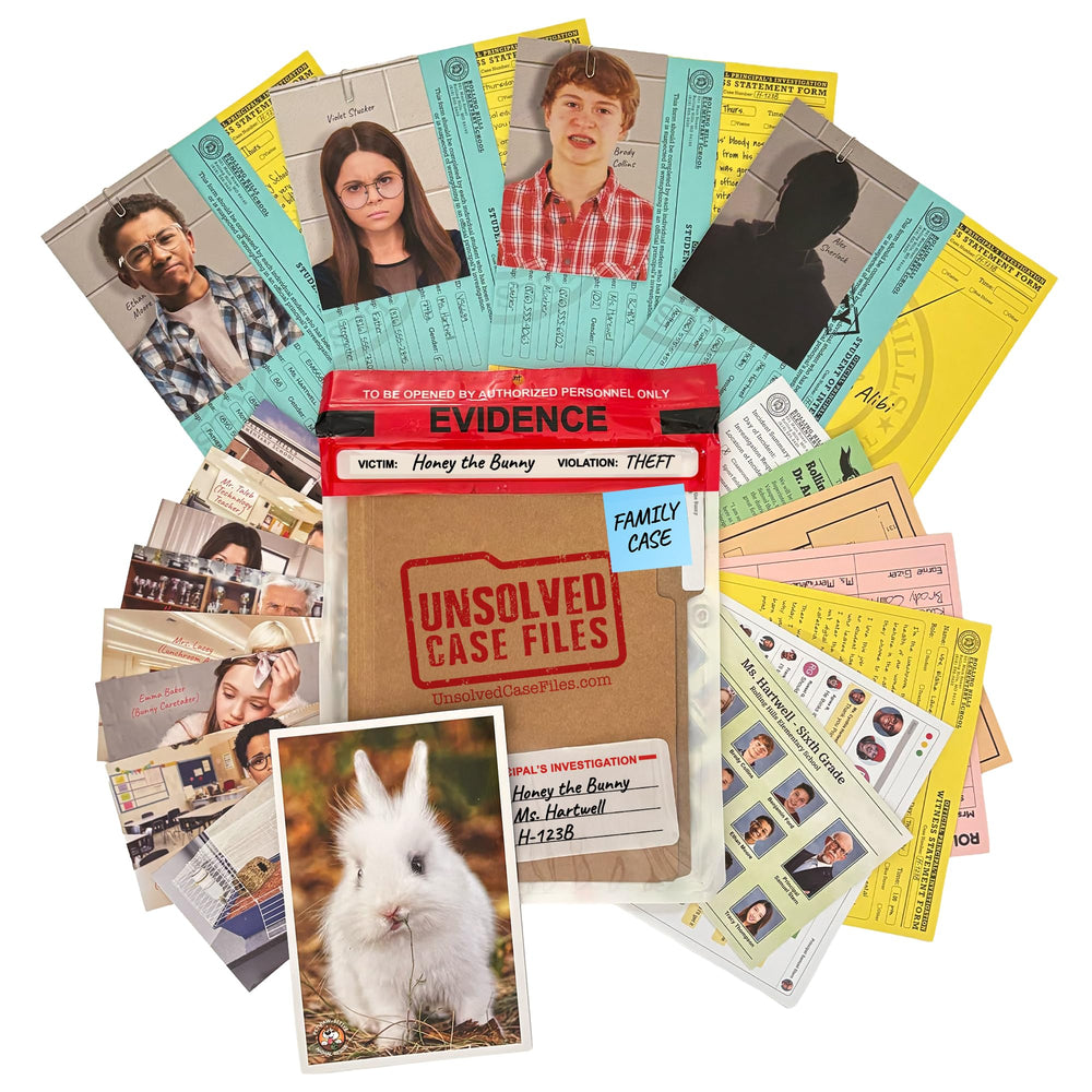 Honey the Bunny box packaging showcases the family-friendly mystery setup for collaborative play.