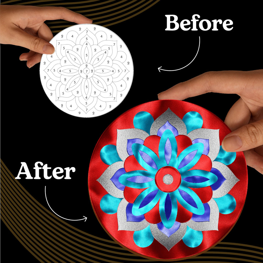 Unwynd Foil by Number kit premium materials shown for durable everyday use