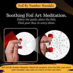 Unwynd Foil by Number mandala coaster front view ready for easy foil pressing
