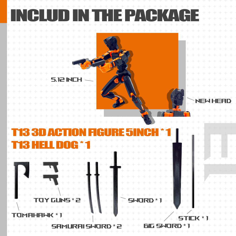 Uodofy T13 accessories and weapons expand play options.