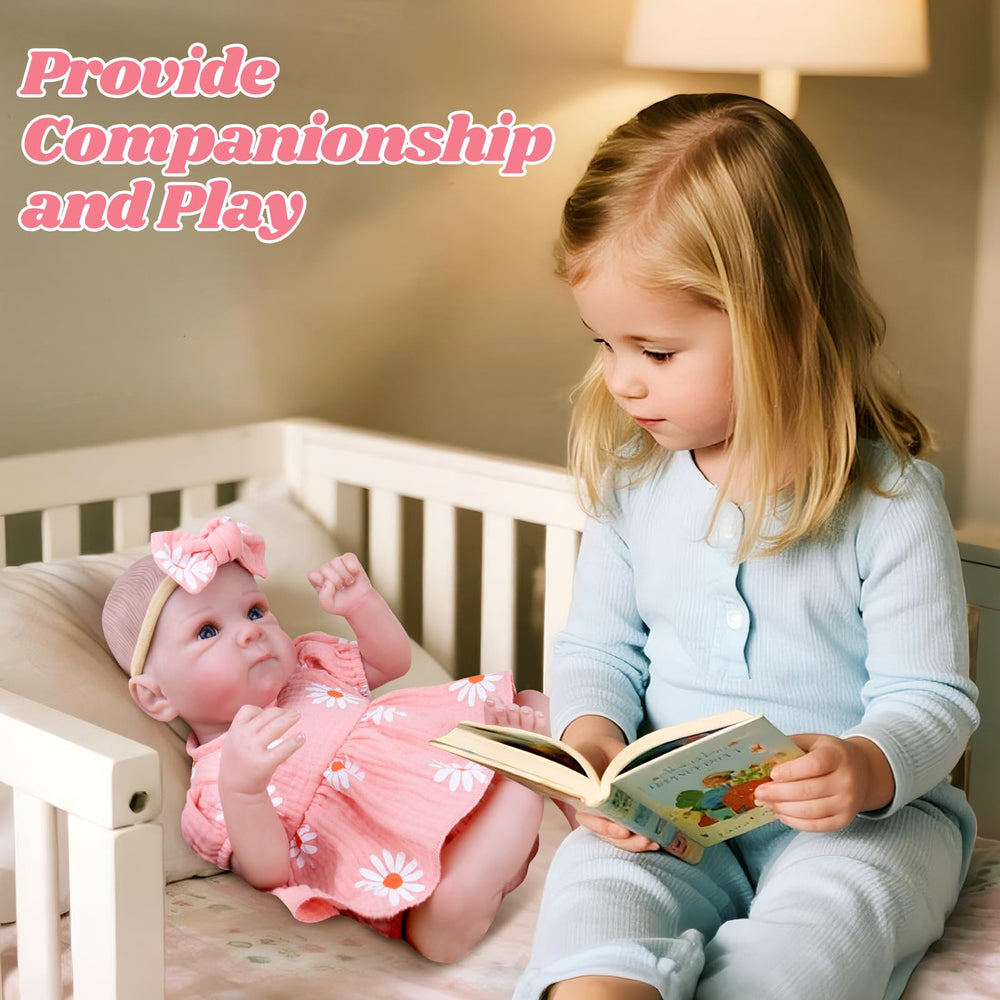 Poseable arms and legs support dressing and nurturing activities.