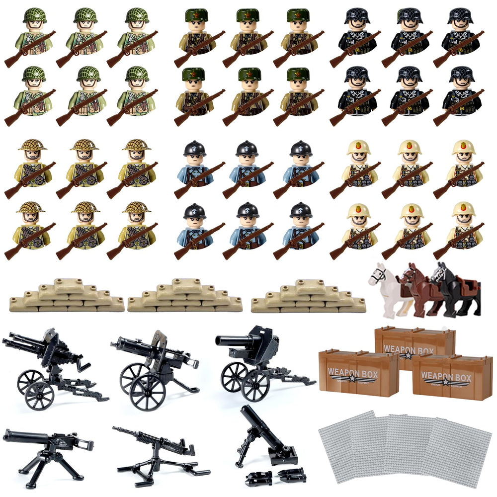 UOGLOE WW2 army men 190-pcs set for immersive battlefield play