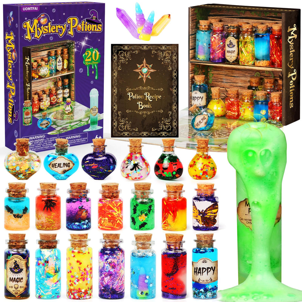 UOMTFAI Mystery Potion Craft Kit box showcases a complete starter set for imaginative play.