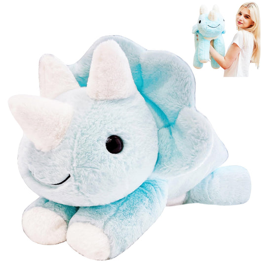 uoozii blue dinosaur weighted plush 24inch offering a comforting hug.