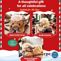 uoozii Highland Cow plush ideal for kids and adults to cuddle