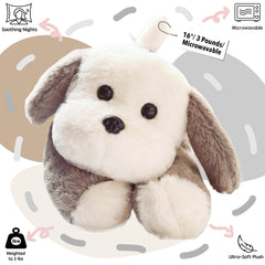uoozii grey dog plush with removable washable cover for easy cleaning.