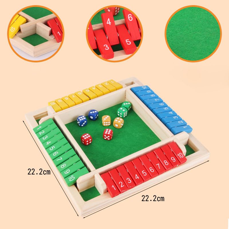 Uowivi Shut The Box game wooden table setup highlights sturdy craftsmanship and family fun.