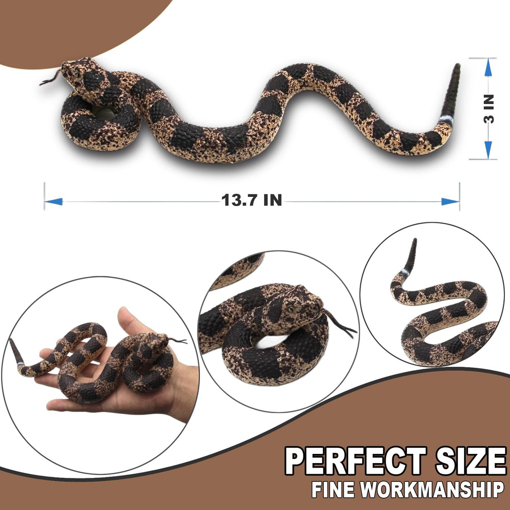 Upitry rubber snakes in a garden setting help deter birds and pests.
