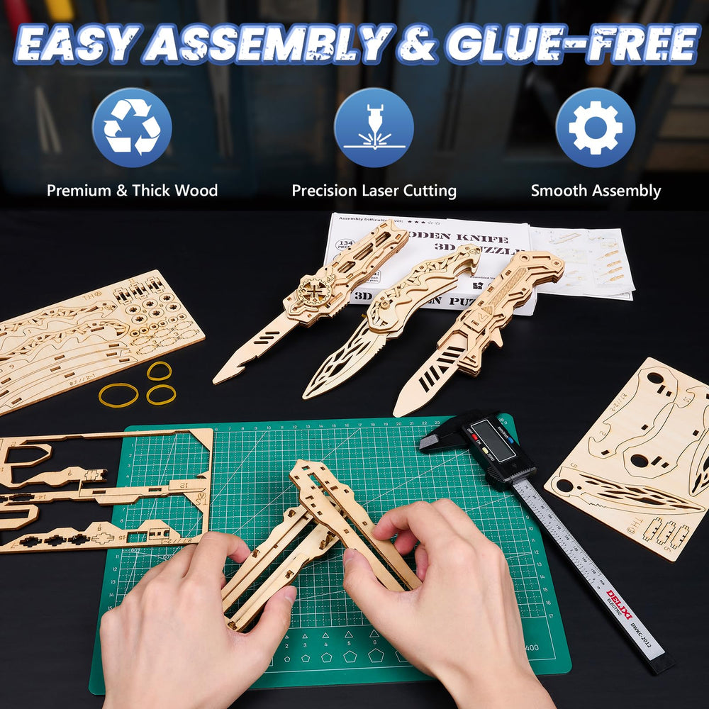 UPLIKE precision-cut wood puzzle parts for precise fits