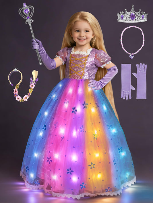 UPORPOR Princess dress with RGB lights adds vibrant playtime color and glow