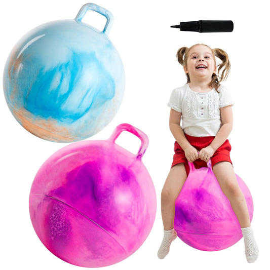 Upper Rider 20inch blue-orange hopper ball with handle for lively outdoor play.