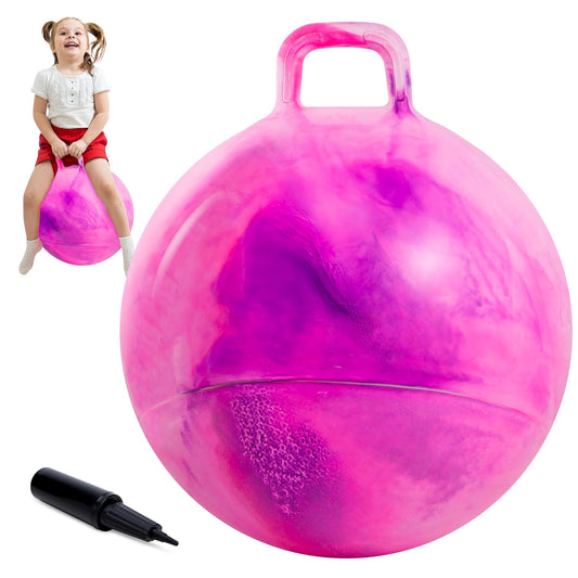 Upper Rider Clouds Hopper Ball in purple-pink with handle, ideal for indoor outdoor play.