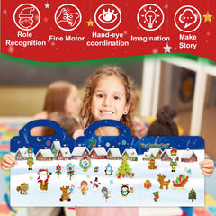 Uranus&No.1 sticker book scene Santa workshop sparks festive storytelling.