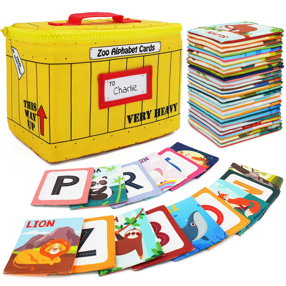 Urban Kiddy Zoo Alphabet Cards cover with soft cotton for safe early learning