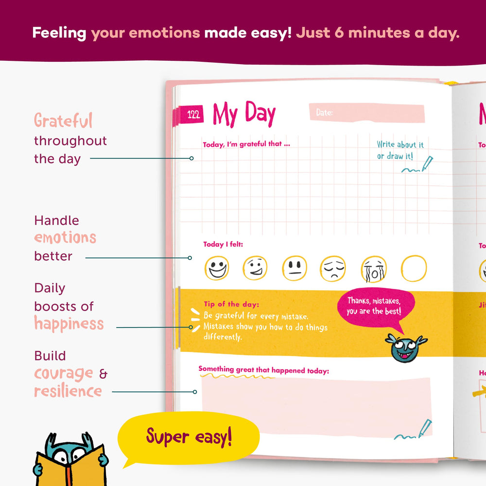 UrBestSelf 6-Minute Kids Diary gratitude prompts highlight small daily thankfulness moments.