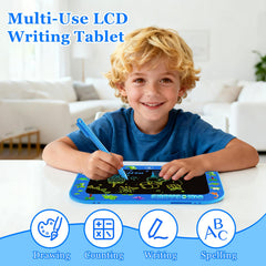 Close-up of Urcoobela doodle board showing erase button and clear screen feature.