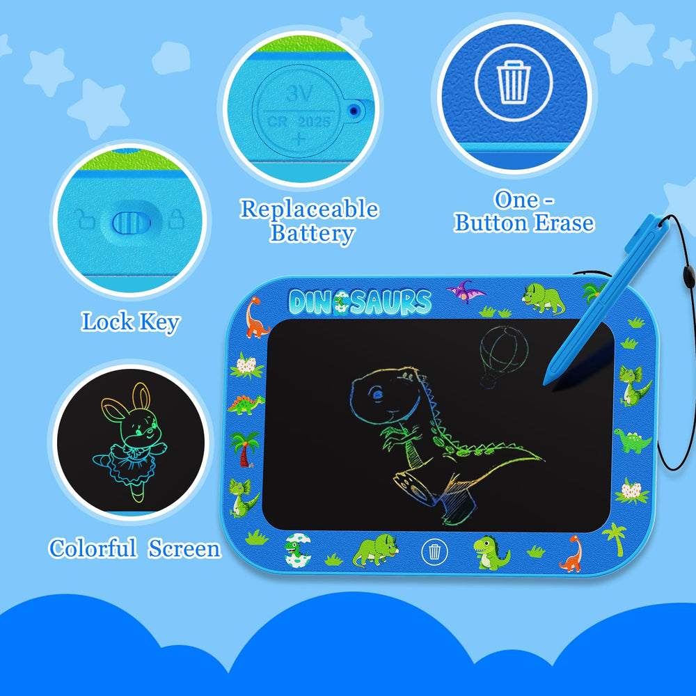 Dark blue Urcoobela tablet cover shown as travel-friendly and compact for kids.
