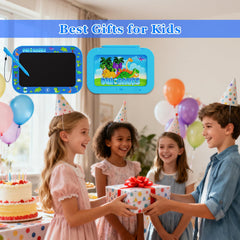 Urcoobela unicorn-dinosaur themed colorful screen inviting imaginative play and creativity.