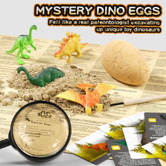 Uregoio 24 Dinosaur Eggs Dig Kit child digging with safe tools.