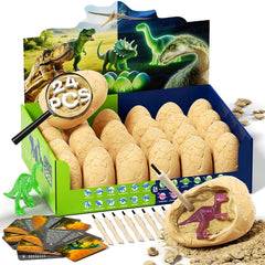 Uregoio 24 glow-in-the-dark dinosaur eggs kit in box sparks curious STEM play.